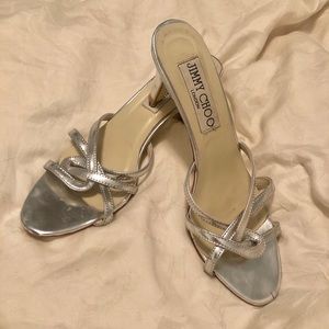 Jimmy Choo Silver Sandals 38 Size 8